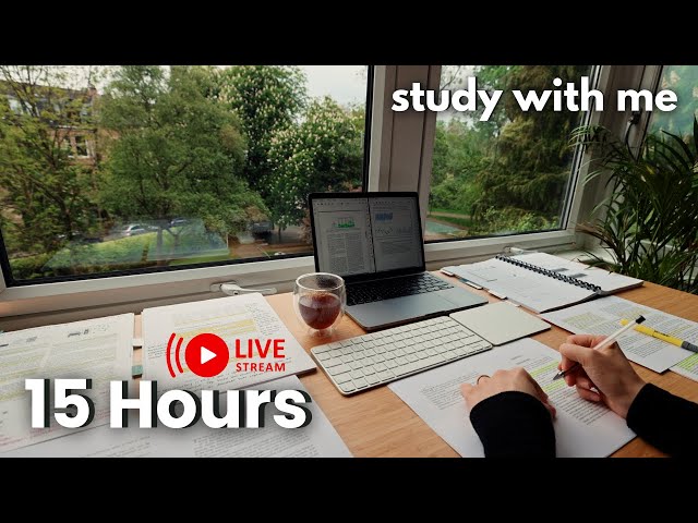 LIVE | 12 HOUR STUDY WITH ME | Pomodoro 50/10, Rain Sounds, Deep Work Focus, Cozy UK Ambience