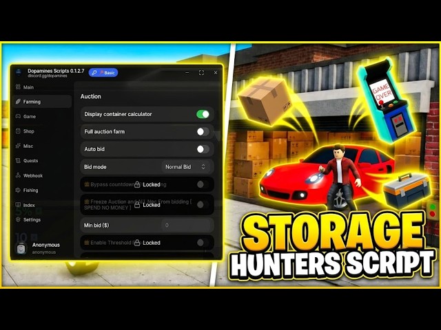 🔑 KEYLESS | Roblox Storage Hunters 📦 SCRIPT! - Auto Auction - MORE!