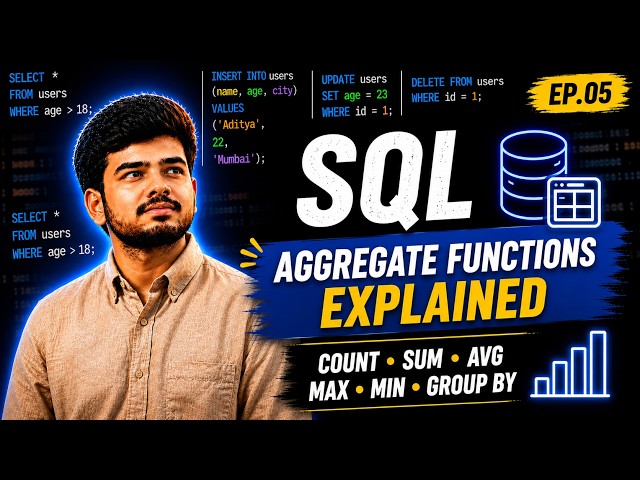 SQL Aggregate Functions Explained — COUNT, SUM, AVG, MAX, MIN & GROUP BY | Ep.05