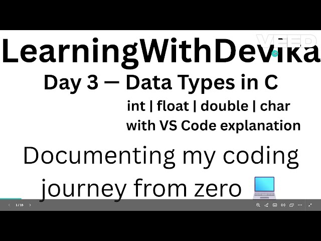 Day 3 — Data Types in C | int float double char | C Programming for Beginners