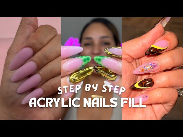 How I Do My Own Acrylic Fill + Nail Designs | Step-by-Step