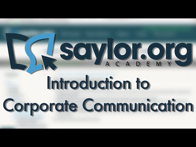 Corporate Communication: Course Introduction - Business Administration 210