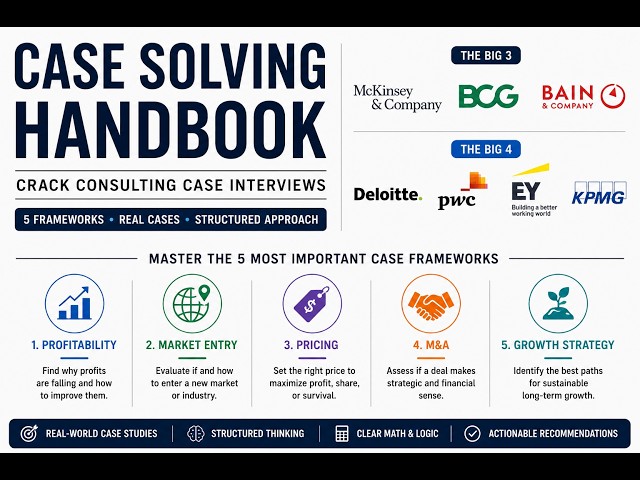 #ConsultingCase #McKinsey #MBB #BCG #MBA #Profitability #MarketEntry #Pricing #M&A #Growth #Big4
