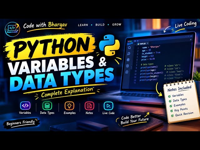 Python Variables & Data Types Explained | Complete Beginner Tutorial
