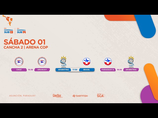🔴 EN VIVO: Handball SCA Sub 13-14 - Jornada 5 | Cancha 2 - Arena Cop (1/Agosto)