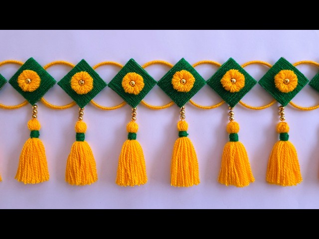 New Toran design idea ! Easy door hanging - Home Entrance Door Hanging Ideas - Wool Decoration Idea