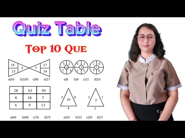 Reasoning : Most important  top 10 math puzzles #reasoning #mathpuzzle #quiztable