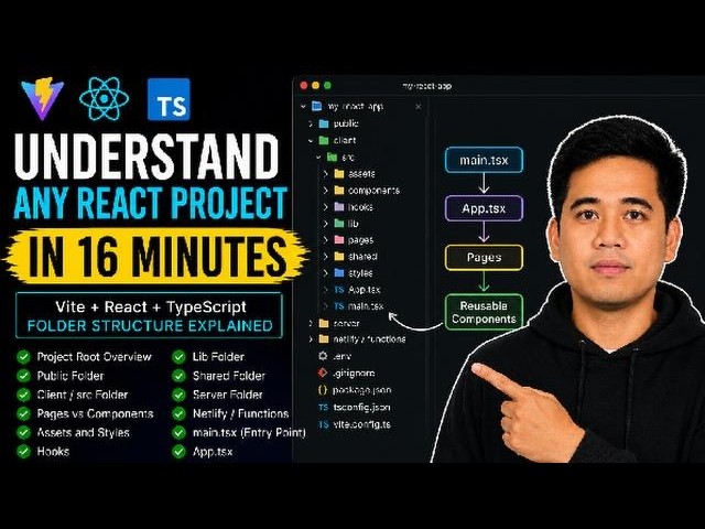 Understand Any React Project in 16 Minutes | Vite + React + TypeScript Folder Structure Explained