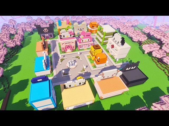 Building the CUTEST Sanrio City Ever in Minecraft!