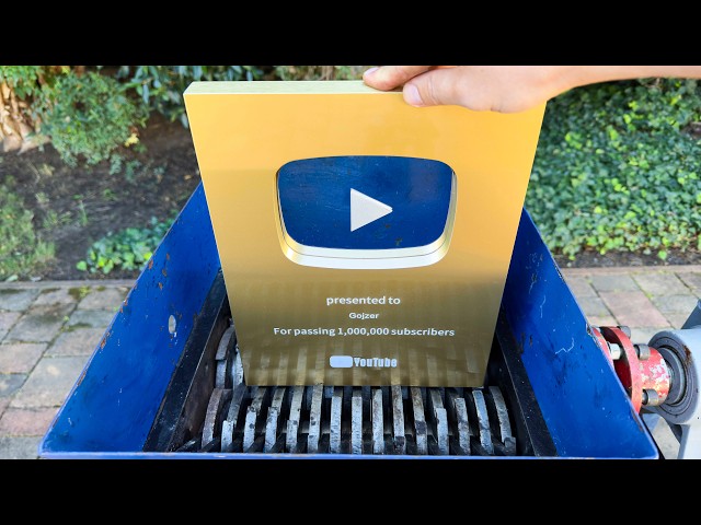 Shredding Youtube Golden Play Button with Fast Shredder!