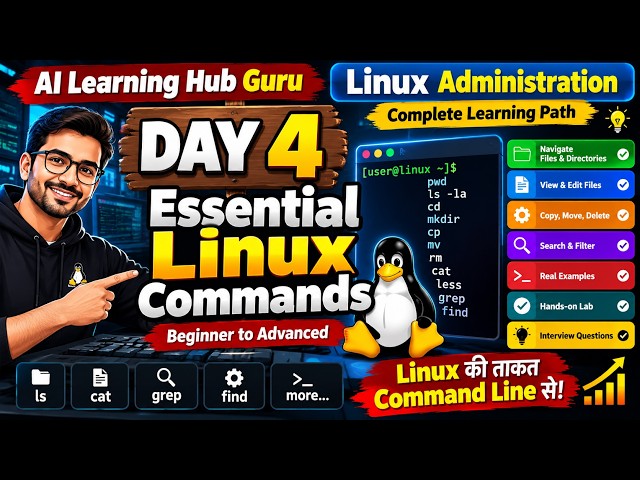 Linux Administration Day 4 | Essential Linux Commands You MUST Know | Beginner to Advanced
