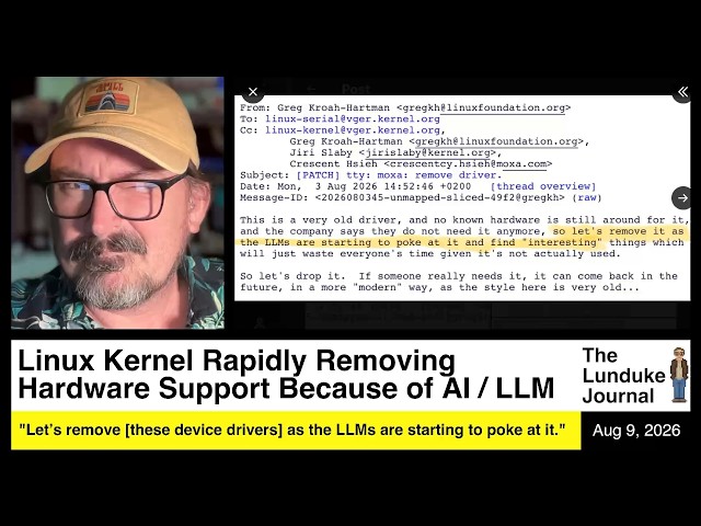 Linux Kernel Rapidly Removing Hardware Support Because of AI / LLM