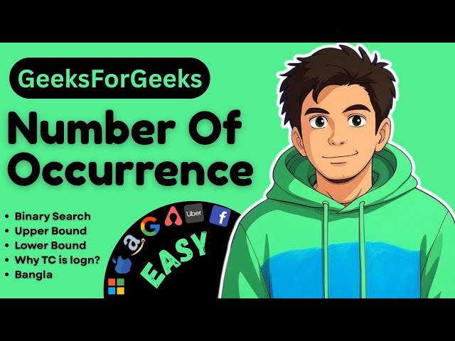 Number of Occurrences - GeeksForGeeks | Binary Search |  Bangla | Java