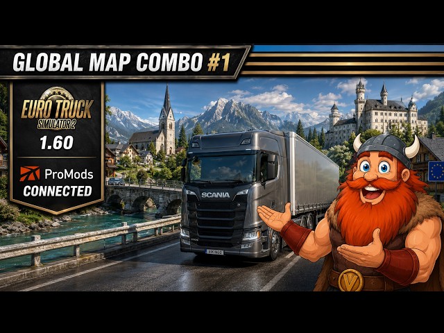 🔥 ETS2 1.60 Global Map Combo #1 | ProMods Connected World Map 🌍