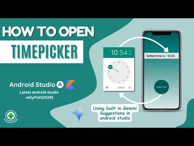 Time picker in android studio | 2024 [JellyFish] Tutorial | Kotlin