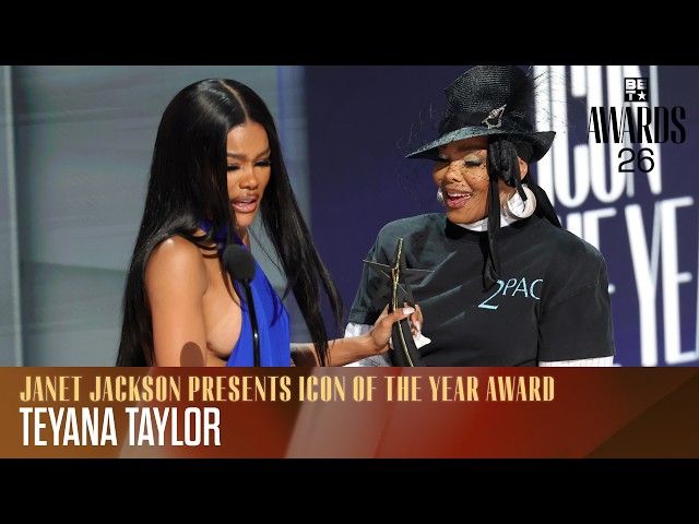 Janet Jackson Honors Teyana Taylor With the Icon of the Year Award | BET Awards '26
