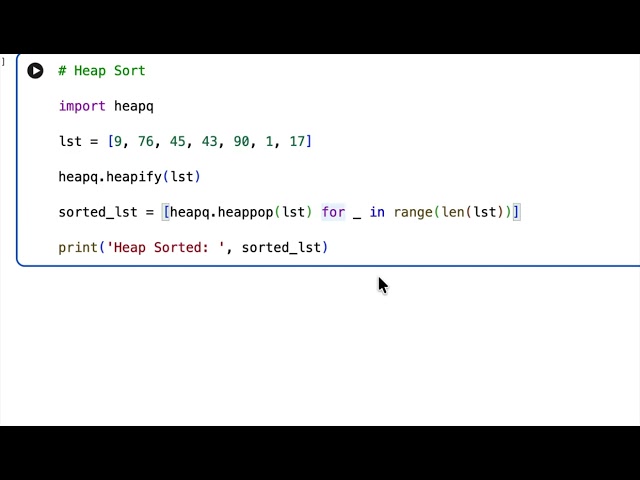 Python Program for Heap Sort using heapq