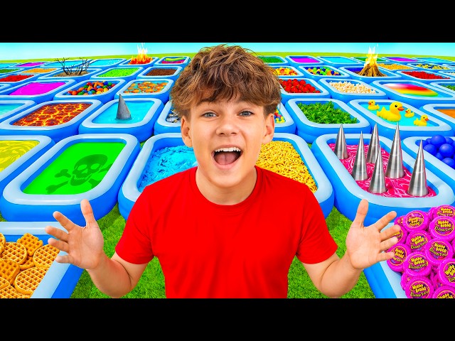 A real-life game board with traps—who will reach the golden orbs?