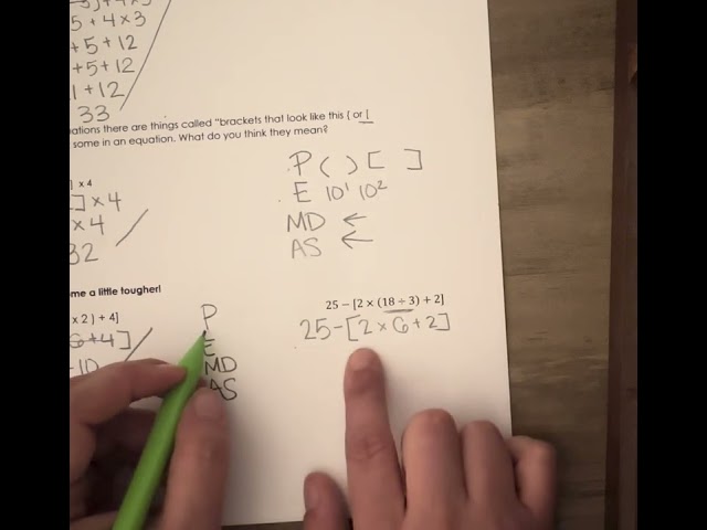 Order of Operations Brackets Video 1