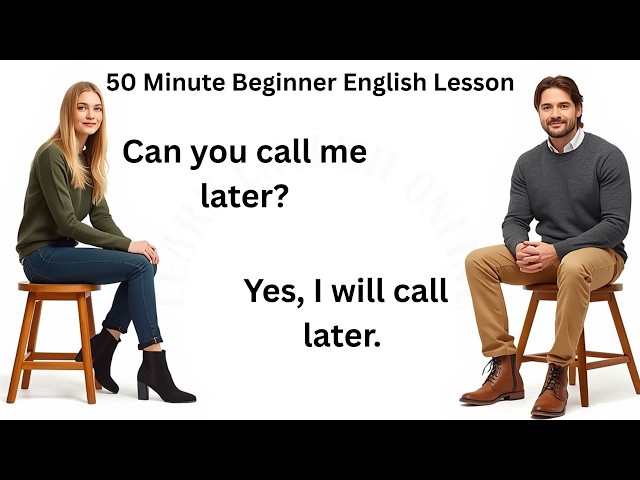 50 Minute Beginner English Lesson | Real-Life English Conversations