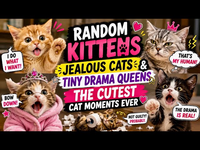Random Kittens, Jealous Cats & Tiny Drama Queens | The Cutest Cat Moments Ever