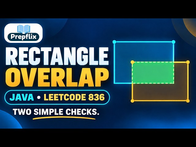 Rectangle Overlap in Java | TLE to O(1): Geometry, Proof & Edge Cases | LeetCode 836 | Prepflix