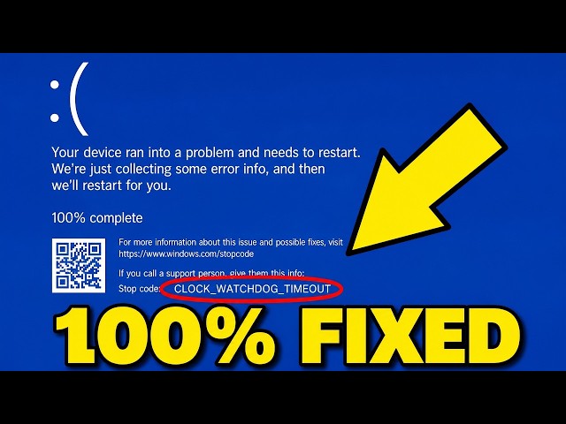 How To Fix CLOCK_WATCHDOG_TIMEOUT Windows 11