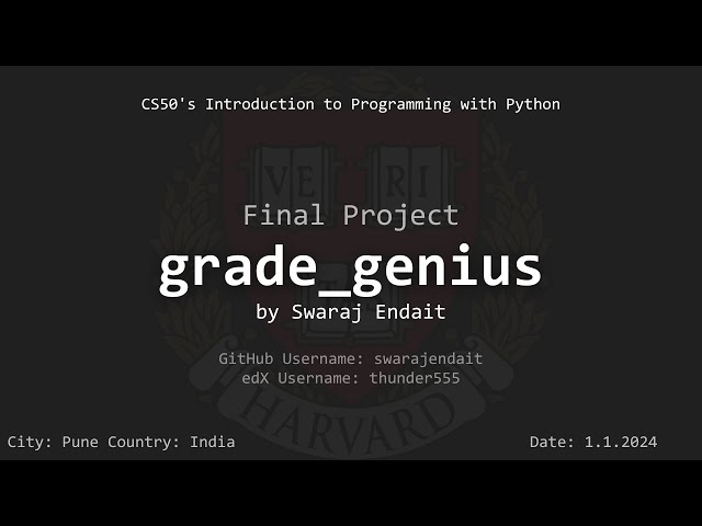 Harvard Python Final Project Video