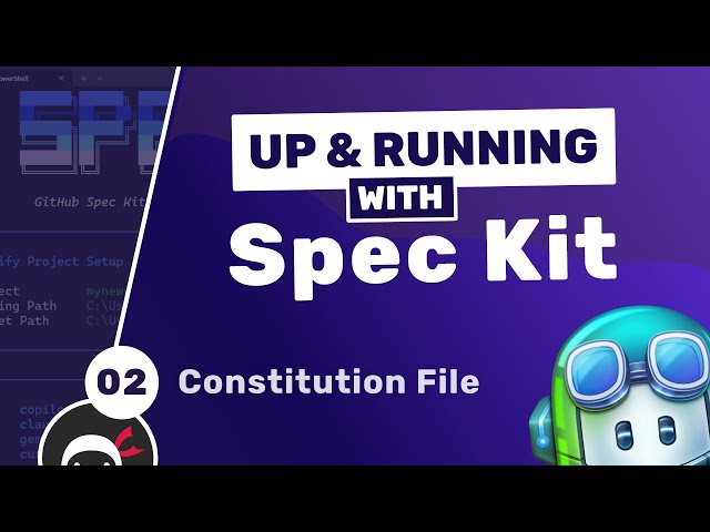 Up & Running with GitHub Spec Kit #2 - The /constitution Command