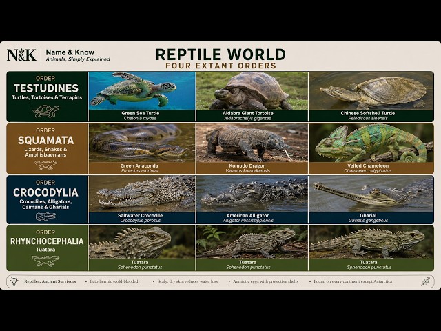 The Reptile Class: 50 Distinctive Species | Snakes, Lizards & Turtles