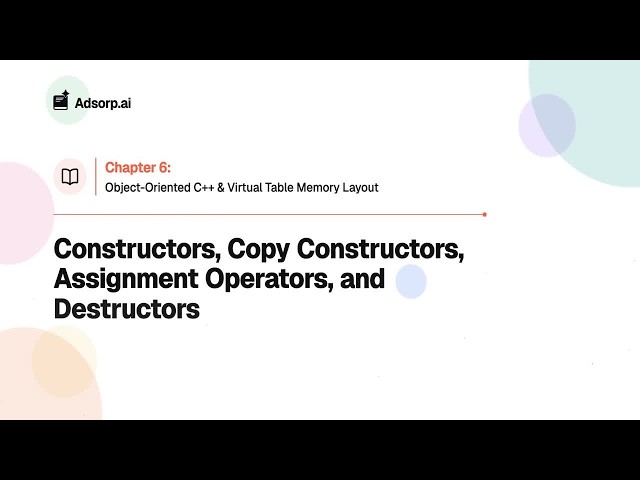 6.2 | Constructors, Copy Constructors, Assignment Operators, and Destructors