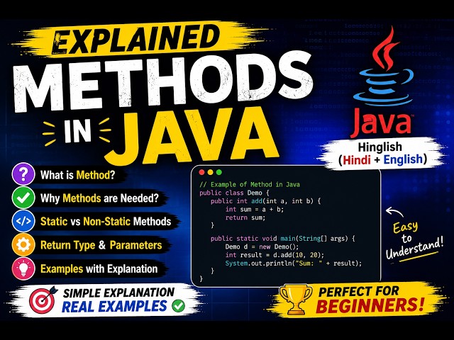 Methods in Java | Why Methods Are Needed + Static & Non-Static Methods