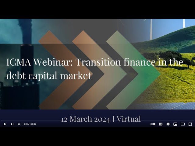 ICMA Webinar: Transition finance in the debt capital market