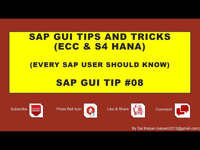 SAP Tips and Tricks: How to Update / Maintain Start Menu in User Profile in SAP?