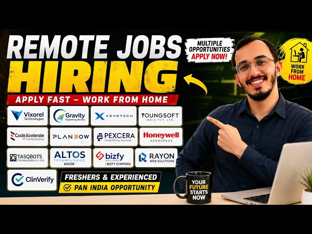 Remote Jobs Hiring | Work From Home Jobs | Freshers & Experienced | IT Jobs