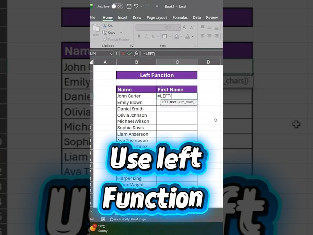 Excel Trick: LEFT Function in 30 Seconds!