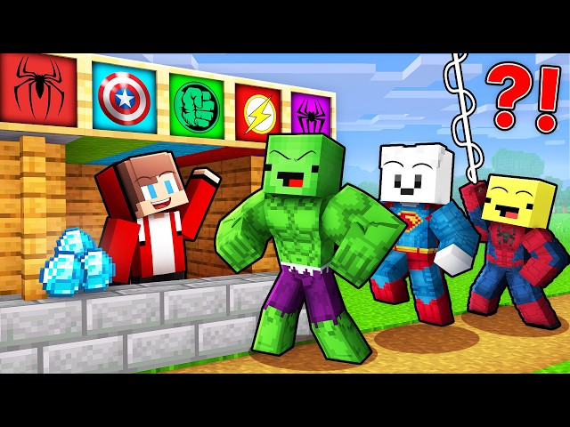 Maizen: Mikey and JJ Opened a SUPERHERO SHOP in Minecraft!