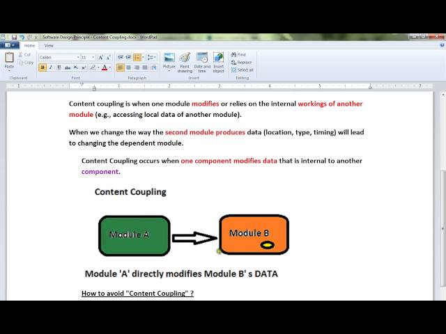 SOFTWARE DESIGN PRINCIPLE EXPLAIN CONTENT COUPLING