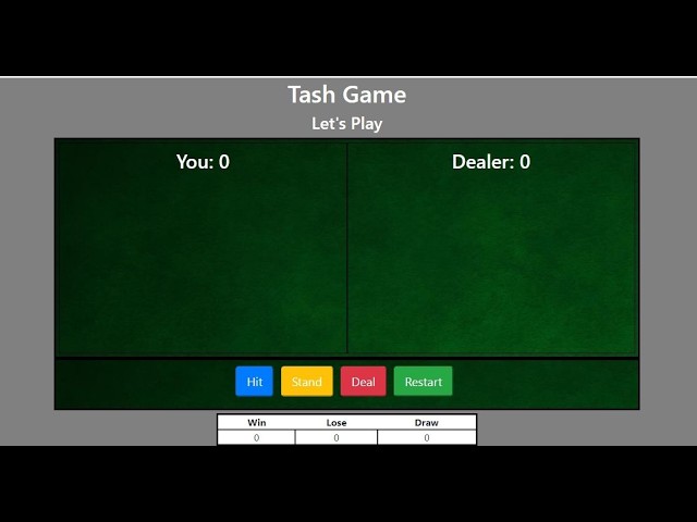 Tash Game using VanillaJS