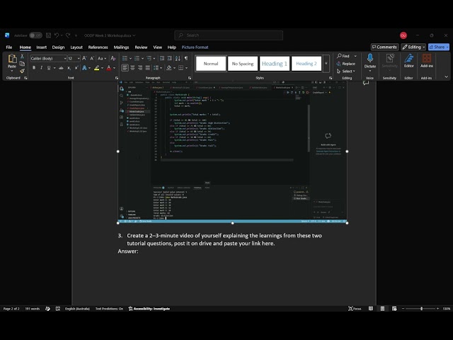 OODP Week 3 Workshop docx