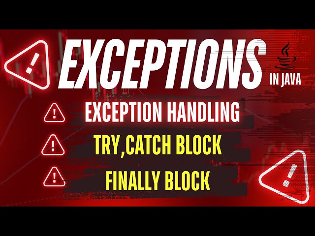 Part 1 | Exceptions in Java | Types of Exceptions | Exception Handling | Try, Catch, Finally Block
