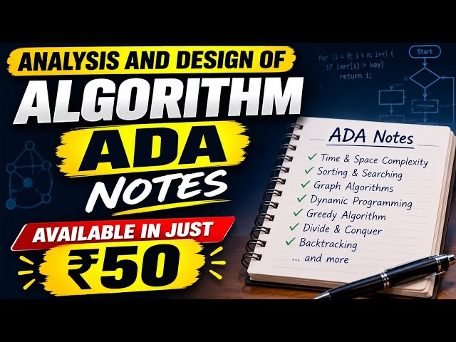 Analysis and Design of Algorithm notes for just ₹50 for CSE/AI/DS B.Tech RGPV students