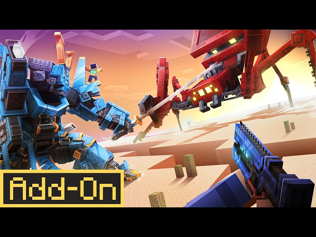 Pilot a MECH, Fight Robots & Take Down a Giant Boss! | Minecraft Bedrock
