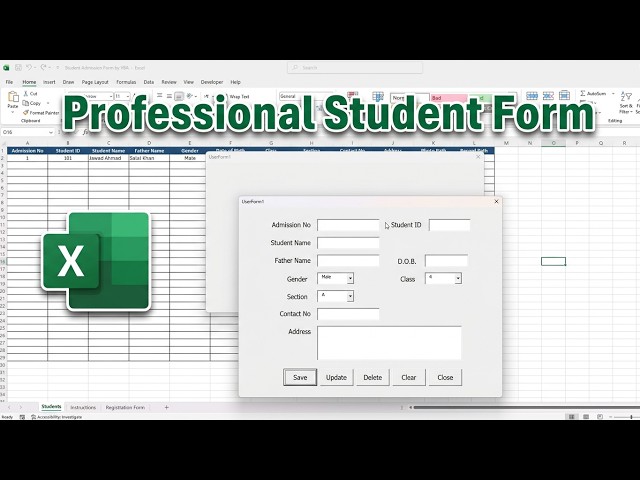 How to Create a Professional Student Admission Form using VBA || How to Make VBA Form in Ms Excel