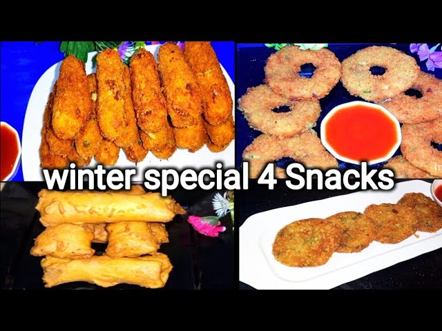 4 Special Snacks Recipe | Winter Special Easy Snacks Recipe _ Potato Snacks Recipe