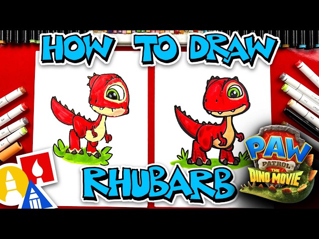 How To Draw Rhubarb From Paw Patrol The Dino Movie
