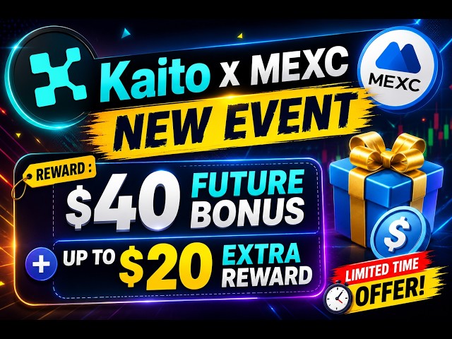 NEW Kaito x MEXC Campaign 🎁 Claim $40 Future Bonus + $20 Extra! Full details video