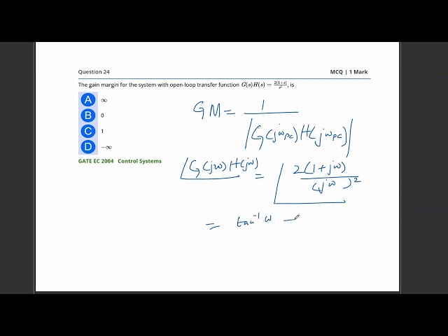 GATE 2004|ECE PYQ|CONTROL SYSTEM|STABILITY ANALYSIS|STEP-BY- STEP SOLUTION|24