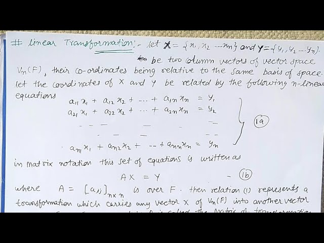Linear Transformation
