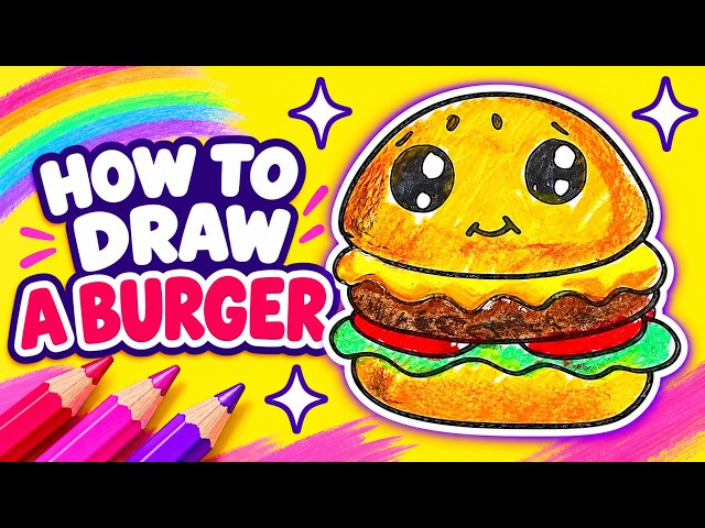 How to draw a cute burger